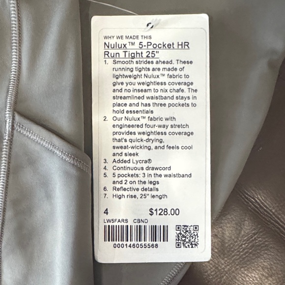 Lululemon Nulux 5 pocket HR Run Tight 25” - Picture 2 of 3